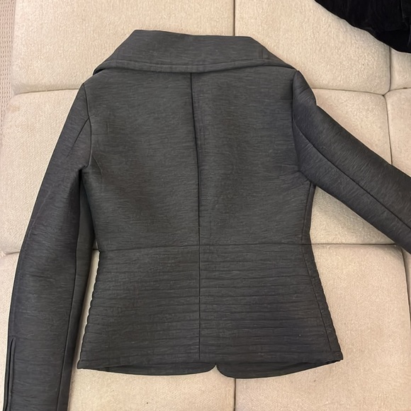 Vintage Emporio Armani Quilted Neoprene style blazer jacket gray size 10 - Picture 9 of 10